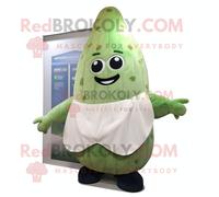 Personnage De Costume De Mascotte Redbrokoly De Concombre Crème Habillé Avec Une Barboteuse Et Des Pinces À Cheveux Multicolore