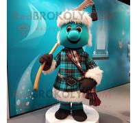 Personnage De Costume De Mascotte Redbrokoly De Cornemuse Habillé Avec Un Maillot De Bain Et Des Mitaines Multicolore