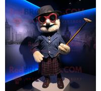 Personnage De Costume De Mascotte Redbrokoly De Cornemuse Habillé Avec Une Chemise Et Des Lunettes De Soleil Multicolore