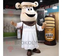 Personnage De Costume De Mascotte Redbrokoly De Côtes Levées De Barbecue Crème Habillé D'une Robe Fourreau Et De Châles Multicolore