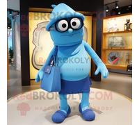 Personnage De Costume De Mascotte Redbrokoly De Cyclope Bleu Habillé D'une Jupe-Culotte Et De Sacs À Main Multicolore