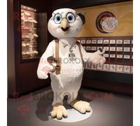 Personnage De Costume De Mascotte Redbrokoly De Faucon Crème Habillé D'un T-Shirt Henley Et De Porte-Monnaie Multicolore