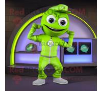 Personnage De Costume De Mascotte Redbrokoly De Fer À Cheval Vert Citron Vêtu D'un Rash Guard Et De Montres Numériques Multicolore