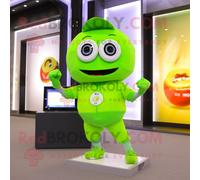 Personnage De Costume De Mascotte Redbrokoly De Fer À Cheval Vert Citron Vêtu D'un Rash Guard Et De Montres Numériques Multicolore