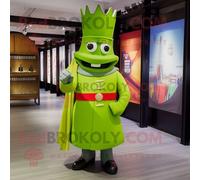Personnage De Costume De Mascotte Redbrokoly De La Garde Royale Britannique Vert Citron Vêtu D'un T-Shirt À Manches Longues Et De Chapeaux Multicolore