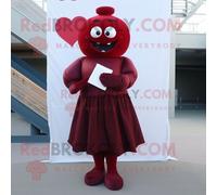Personnage De Costume De Mascotte Redbrokoly De Lettre D'amour Marron Vêtu D'une Robe Taille Empire Et De Repose-Pieds Multicolore