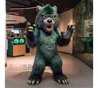 Personnage De Costume De Mascotte Redbrokoly De Loup-Garou Vert Forêt Habillé D'un Col Roulé Et De Porte-Clés Multicolore