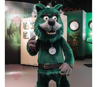 Personnage De Costume De Mascotte Redbrokoly De Loup-Garou Vert Forêt Habillé D'un Col Roulé Et De Porte-Clés Multicolore