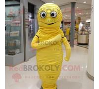 Personnage De Costume De Mascotte Redbrokoly De Momie Jaune Citron Habillé D'une Robe Taille Empire Et De Porte-Clés Multicolore