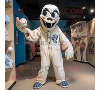 Personnage De Costume De Mascotte Redbrokoly De Mort-Vivant Crème Habillé D'un Tee-Shirt De Baseball Et De Sacs Fourre-Tout Multicolore