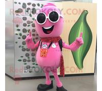 Personnage De Costume De Mascotte Redbrokoly De Poivre Rose Habillé D'un Gilet Et De Boucles D'oreilles Multicolore