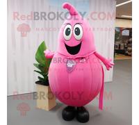 Personnage De Costume De Mascotte Redbrokoly De Poivre Rose Habillé D'un Gilet Et De Boucles D'oreilles Multicolore