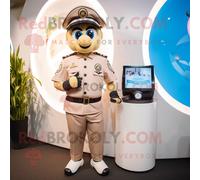 Personnage De Costume De Mascotte Redbrokoly De Policier Beige Habillé Avec Un Maillot De Bain Et Des Montres Connectées Multicolore
