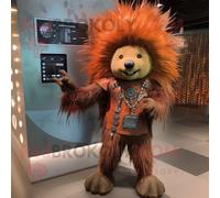 Personnage De Costume De Mascotte Redbrokoly De Porc-Épic De Rouille Habillé D'un Jean Bootcut Et De Porte-Clés Multicolore