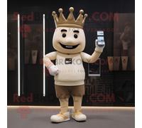 Personnage De Costume De Mascotte Redbrokoly De Roi Beige Habillé D'un Jogging Et De Montres Connectées Multicolore