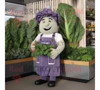 Personnage De Costume De Mascotte Redbrokoly De Salade César À La Lavande Habillé D'une Salopette Et De Ceintures De Smoking Multicolore