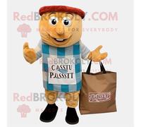 Personnage De Costume De Mascotte Redbrokoly De Salade César De Rouille Habillé D'une Chemise En Flanelle Et De Sacs Fourre-Tout Multicolore