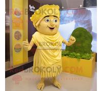 Personnage De Costume De Mascotte Redbrokoly De Salade César Doré Habillé D'une Jupe Portefeuille Et D'épingles À Cheveux Multicolore