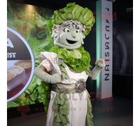 Personnage De Costume De Mascotte Redbrokoly De Salade César En Argent Habillé D'un Chemisier Et De Montres Numériques Multicolore