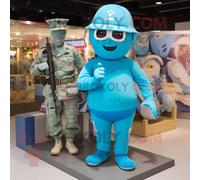 Personnage De Costume De Mascotte Redbrokoly De Soldat Américain Turquoise Habillé D'un Bikini Et De Porte-Clés Multicolore