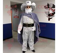 Personnage De Costume De Mascotte Redbrokoly De Soldat De La Guerre Civile En Argent Habillé D'une Mini Robe Et D'épingles À Châle Multicolore