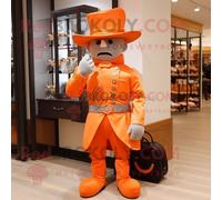 Personnage De Costume De Mascotte Redbrokoly De Soldat De La Guerre Civile Orange Habillé D'une Combinaison Et De Pochettes Multicolore