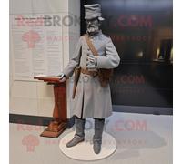 Personnage De Costume De Mascotte Redbrokoly De Soldat Gris De La Guerre Civile Habillé D'une Couverture Et De Coussinets Pour Les Pieds Multicolore