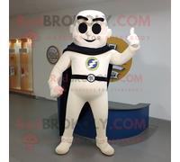 Personnage De Costume De Mascotte Redbrokoly De Super-Héros Crème Habillé D'un Pantalon Et D'épingles À Cravate Multicolore