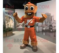 Personnage De Costume De Mascotte Redbrokoly De Super-Héros De Rouille Habillé D'une Chemise Et De Bretelles Multicolore