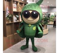 Personnage De Costume De Mascotte Redbrokoly De Super-Héros D'olive Habillé D'une Veste En Cuir Et De Lunettes Multicolore