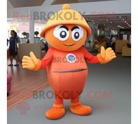 Personnage De Costume De Mascotte Redbrokoly De Super-Héros Orange Habillé D'une Robe Taille Empire Et De Casquettes Multicolore