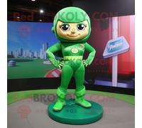 Personnage De Costume De Mascotte Redbrokoly De Super-Héros Vert Habillé D'une Jupe Crayon Et De Bracelets De Cheville Multicolore