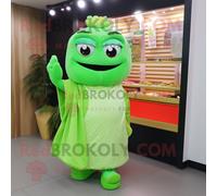 Personnage De Costume De Mascotte Redbrokoly De Sushi Vert Citron Vêtu D'une Robe De Soirée Et De Pochettes Multicolore