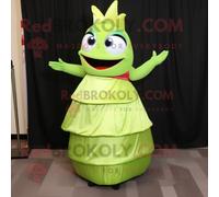 Personnage De Costume De Mascotte Redbrokoly De Sushi Vert Citron Vêtu D'une Robe De Soirée Et De Pochettes Multicolore