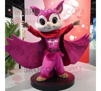 Personnage De Costume De Mascotte Redbrokoly D'écureuil Volant Magenta Habillé D'une Mini Robe Et D'anneaux Multicolore