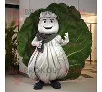Personnage De Costume De Mascotte Redbrokoly Feuille De Chou Argenté Habillé D'un Smoking Et De Mitaines Multicolore