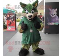 Personnage De Costume De Mascotte Redbrokoly Forest Green Dingo Habillé D'une Couverture Et De Porte-Clés Multicolore