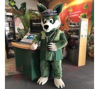 Personnage De Costume De Mascotte Redbrokoly Forest Green Dingo Habillé D'une Couverture Et De Porte-Clés Multicolore