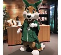 Personnage De Costume De Mascotte Redbrokoly Forest Green Dingo Habillé D'une Couverture Et De Porte-Clés Multicolore