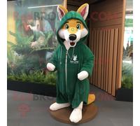 Personnage De Costume De Mascotte Redbrokoly Forest Green Dingo Habillé D'une Couverture Et De Porte-Clés Multicolore