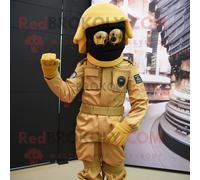 Personnage De Costume De Mascotte Redbrokoly Gold Para Commando Habillé D'une Jupe-Culotte Et De Cravates Multicolore