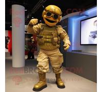 Personnage De Costume De Mascotte Redbrokoly Gold Para Commando Habillé D'une Jupe-Culotte Et De Cravates Multicolore