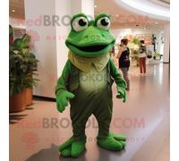 Personnage De Costume De Mascotte Redbrokoly Grenouille Verte Forêt Habillé Avec Un T-Shirt Graphique Et Des Gants Multicolore
