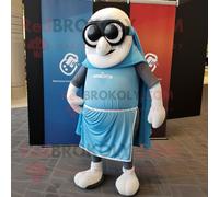 Personnage De Costume De Mascotte Redbrokoly Guinness Bleu Ciel Habillé D'un Short De Bain Et D'écharpes Multicolore