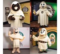 Personnage De Costume De Mascotte Redbrokoly Guinness Crème Habillé Avec Un Sweat-Shirt Et Des Épingles À Châle Multicolore