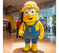 Personnage De Costume De Mascotte Redbrokoly Guinness Jaune Habillé D'un Short En Jean Et De Coussinets Pour Les Pieds Multicolore
