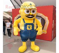 Personnage De Costume De Mascotte Redbrokoly Guinness Jaune Habillé D'un Short En Jean Et De Coussinets Pour Les Pieds Multicolore