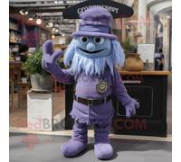 Personnage De Costume De Mascotte Redbrokoly Lavande Guinness Habillé D'un Short En Jean Et De Gants Multicolore