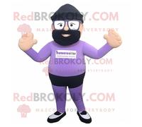 Personnage De Costume De Mascotte Redbrokoly Lavande Para Commando Habillé D'un Pantalon De Yoga Et De Lunettes Multicolore