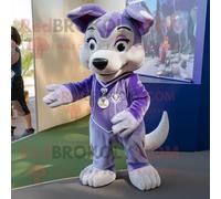 Personnage De Costume De Mascotte Redbrokoly Lavender Dingo Habillé D'une Barboteuse Et De Porte-Clés Multicolore
